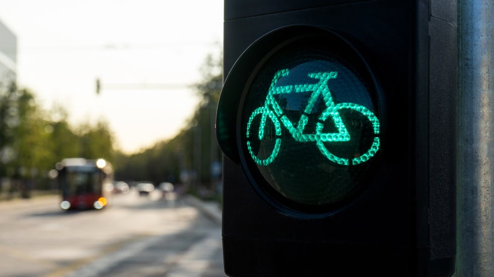 Semáforo bicicleta en verde