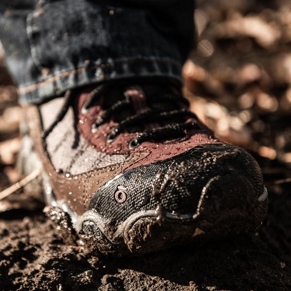 The Firebrand II Low Waterproof shoes getting muddy