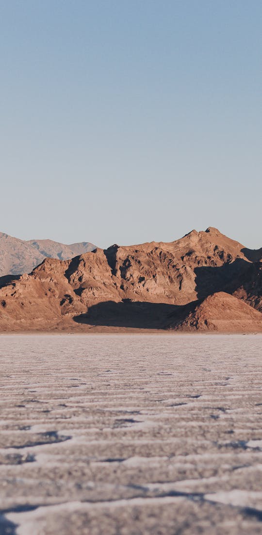 View of Bonneville Salt Flats in Utah.