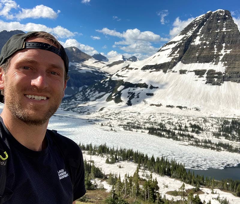 Zach Kincaid at an overlook in Glacier National Park