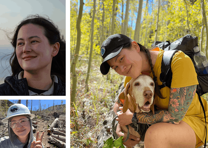 Ambassador Kylie Yang working on the trail in Oboz hiking boots.