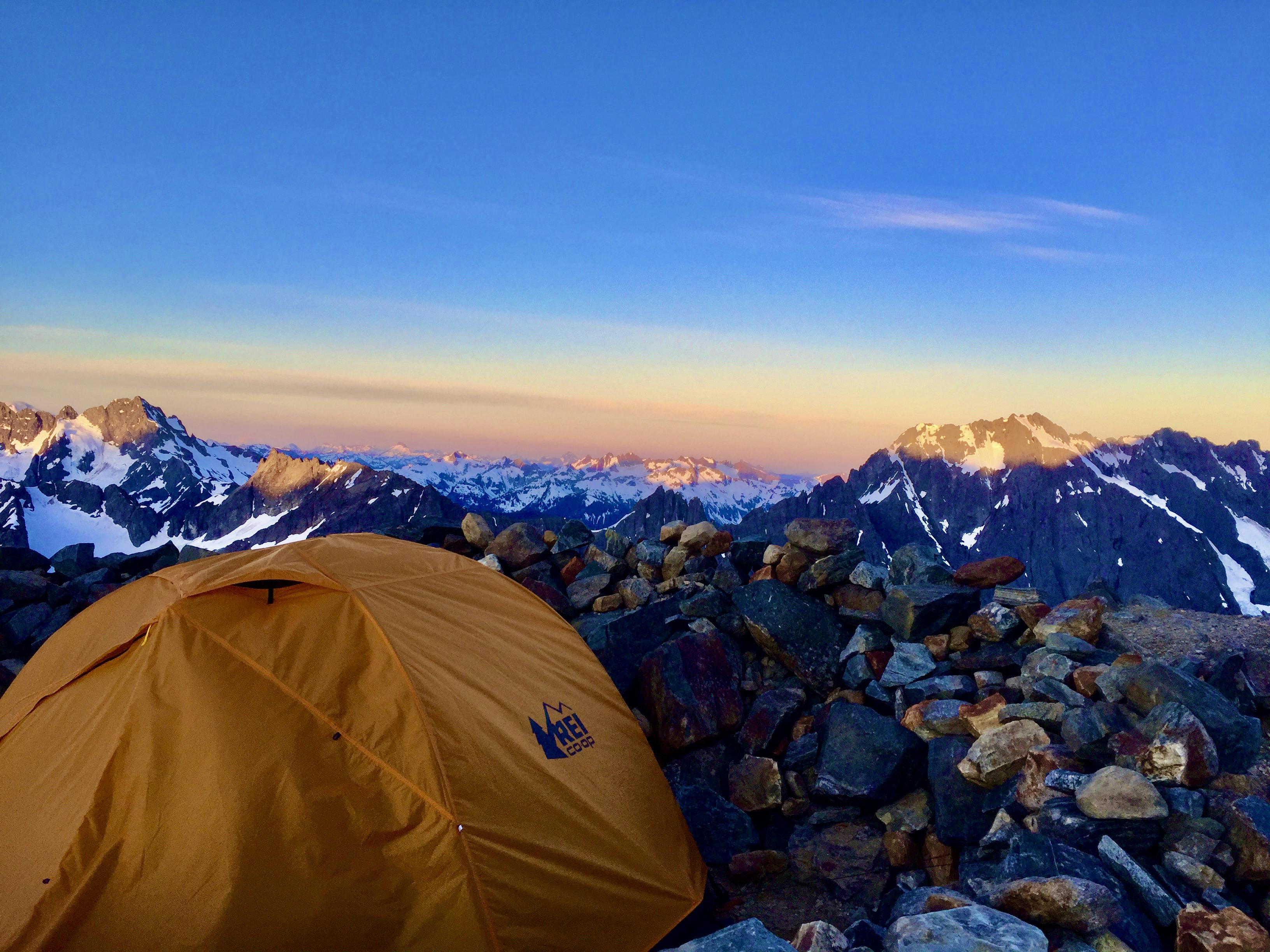 Backpacking trip to Sahale Glacier in North Cascades National Park in Washington.