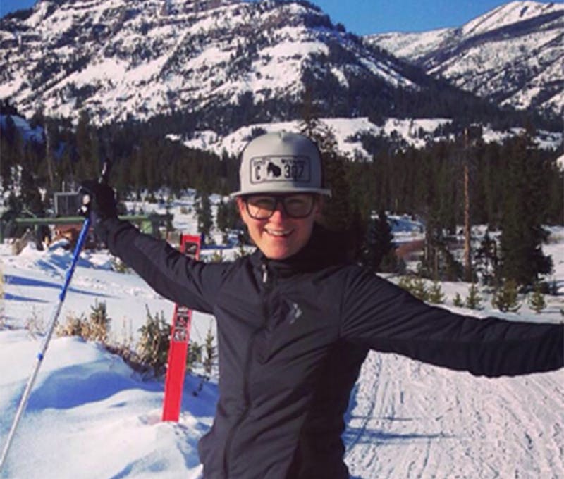 Krystina Beatty enjoying a nice ski session