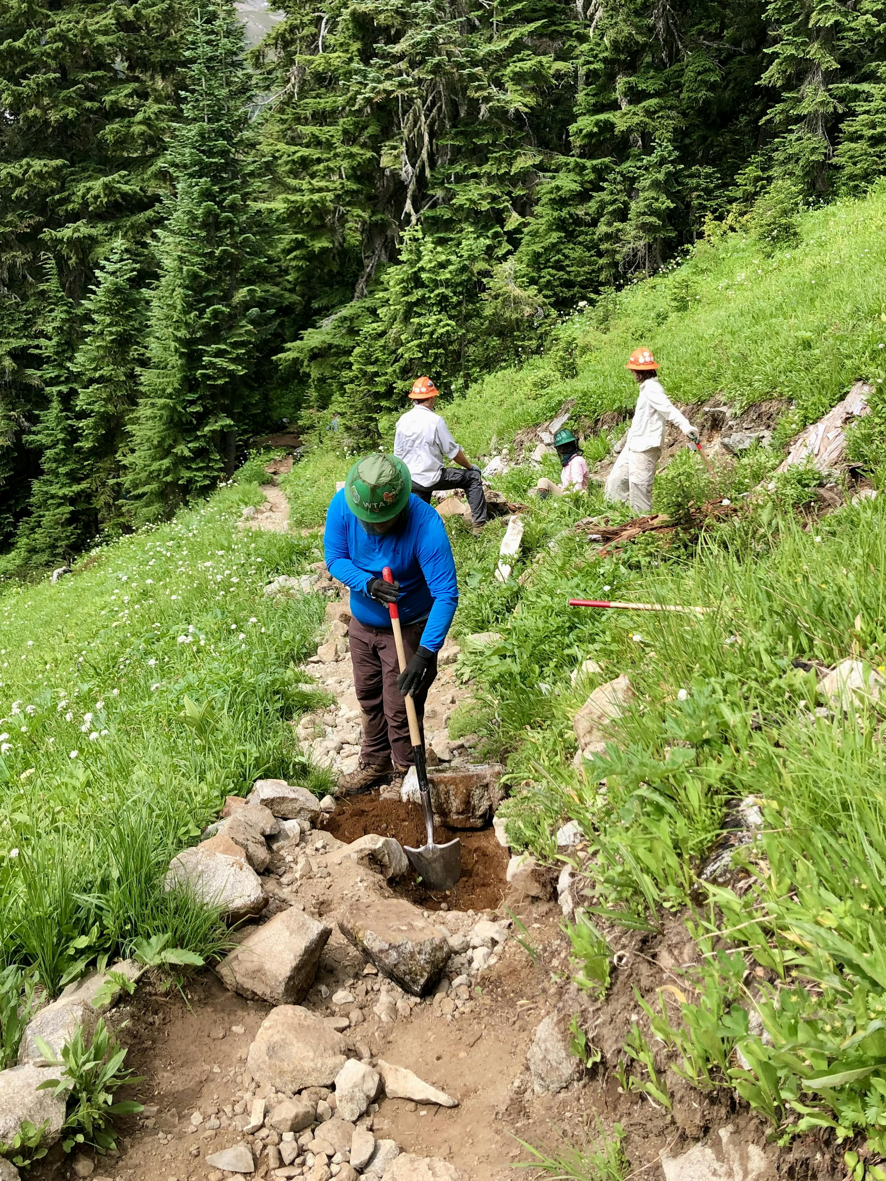 Trail work on Hannegan Pass. Image credit: Doris Wong