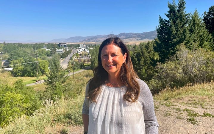 Amy Beck, President of Oboz Footwear, on Peets Hill near the Oboz Office.