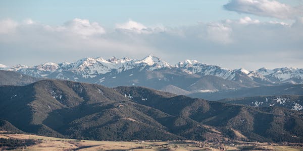 Mountains surrounding the Oboz office in Bozeman, Montana.