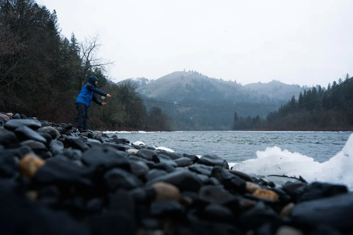 Jordan Leffler on a winter fishing trip.