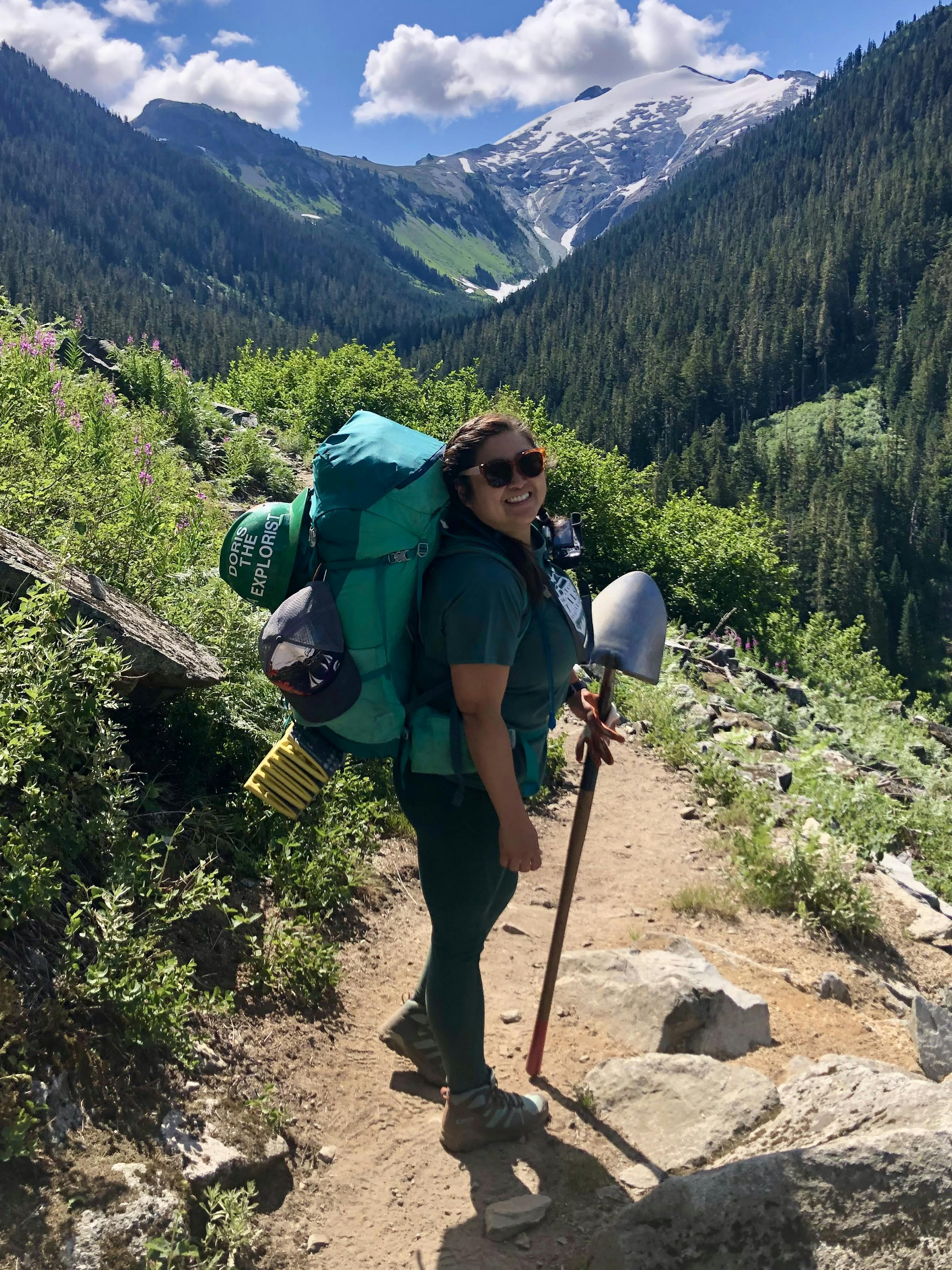 Doris on Hannegan Pass Trail. Image credit: Doris Wang