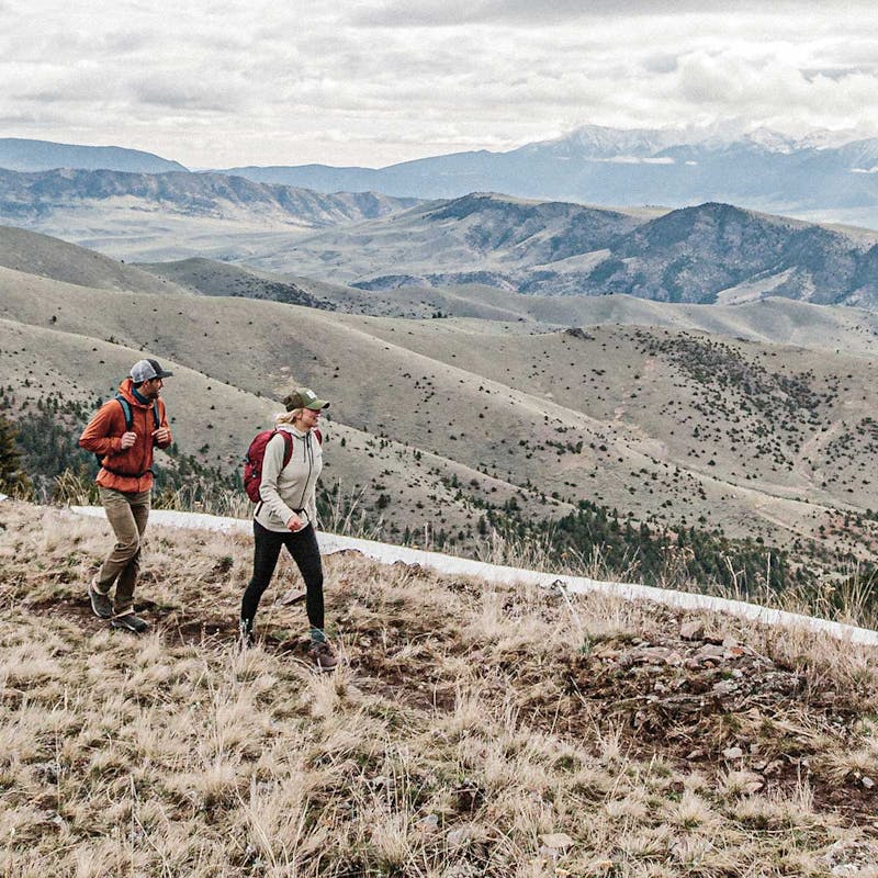 Hikers in the mountains wearing Oboz Sypes hiking boots