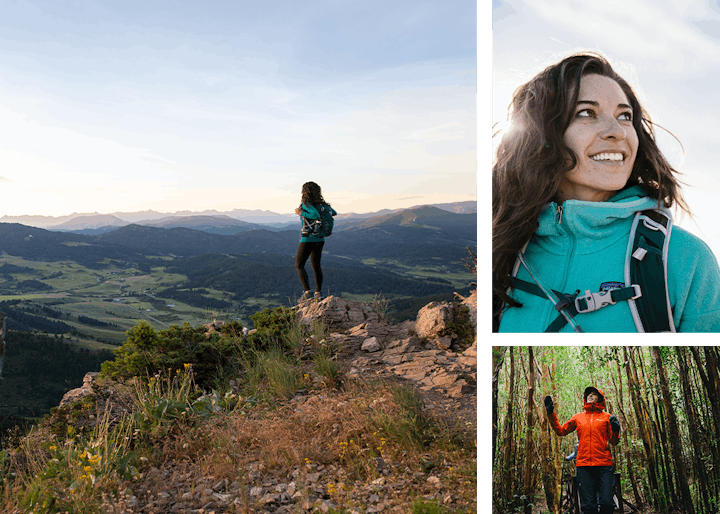 Oboz Footwear ambassador Jackie Nourse hiking in Oboz boots.