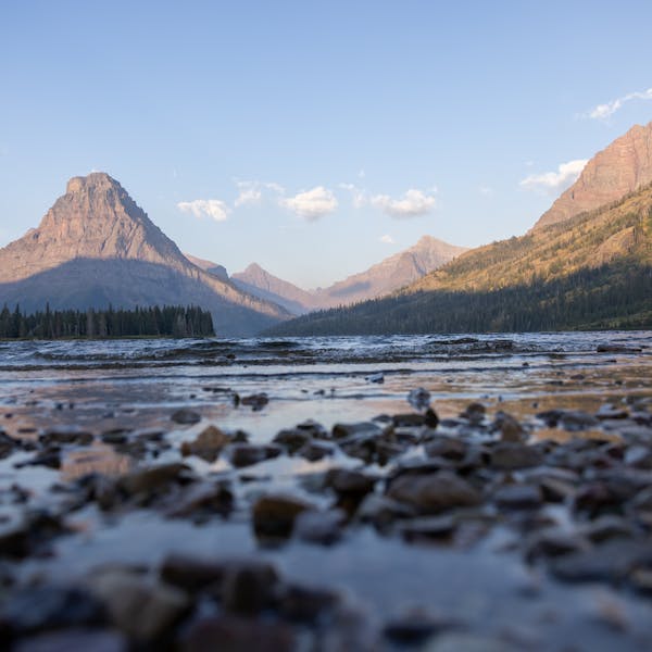 Beautiful views of a Montana mountain hiking destination in Glacier National Park.