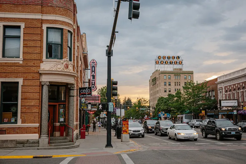 Downtown Bozeman Mt, where the Oboz HQ is located.