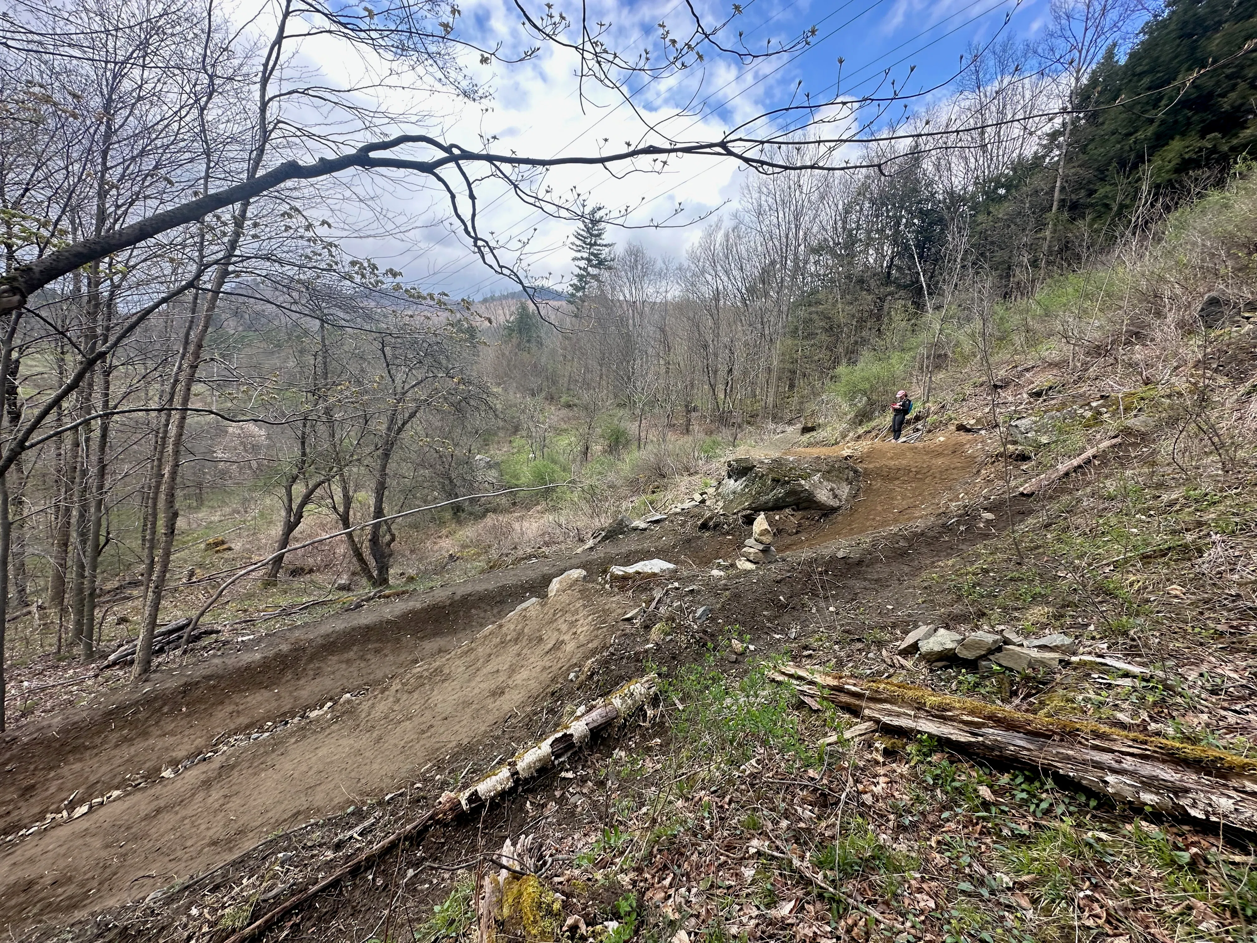 Trail work in progress during a Vermont Fall