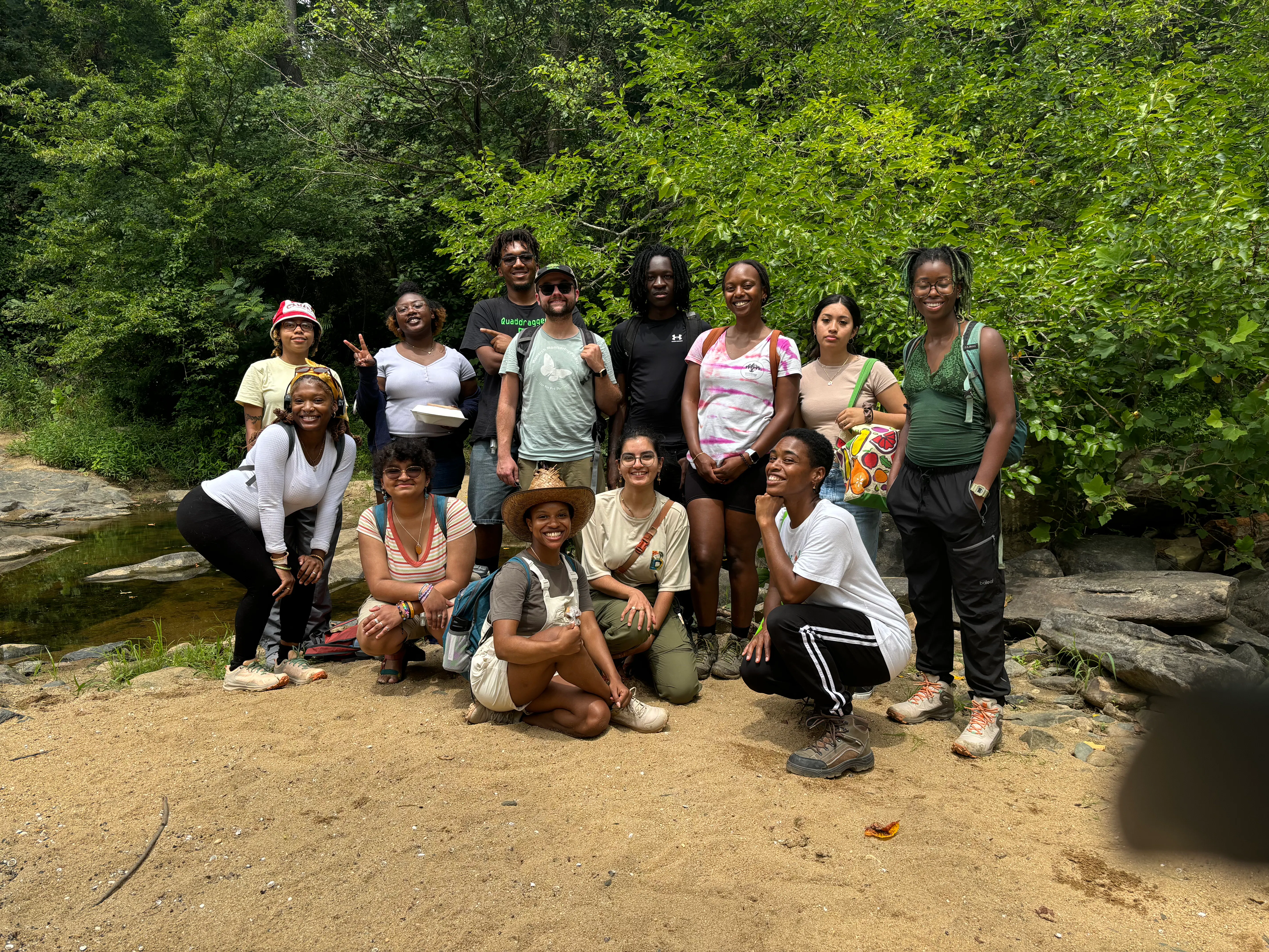 Diamon Clark with a group of hikers.