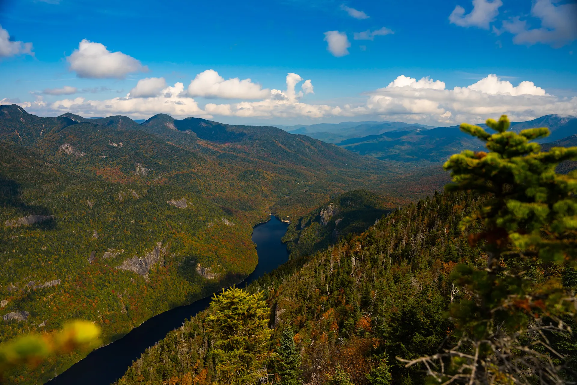 The view from a summit in the mountains of New York