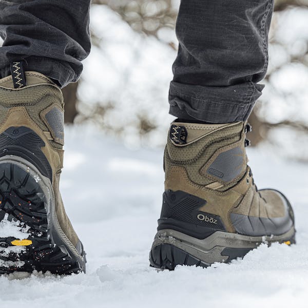 Men's Oboz Bangtail winter boot in the snow.