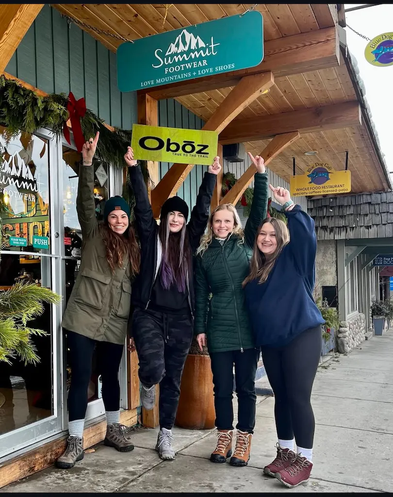 Employees outside Summit Footwear