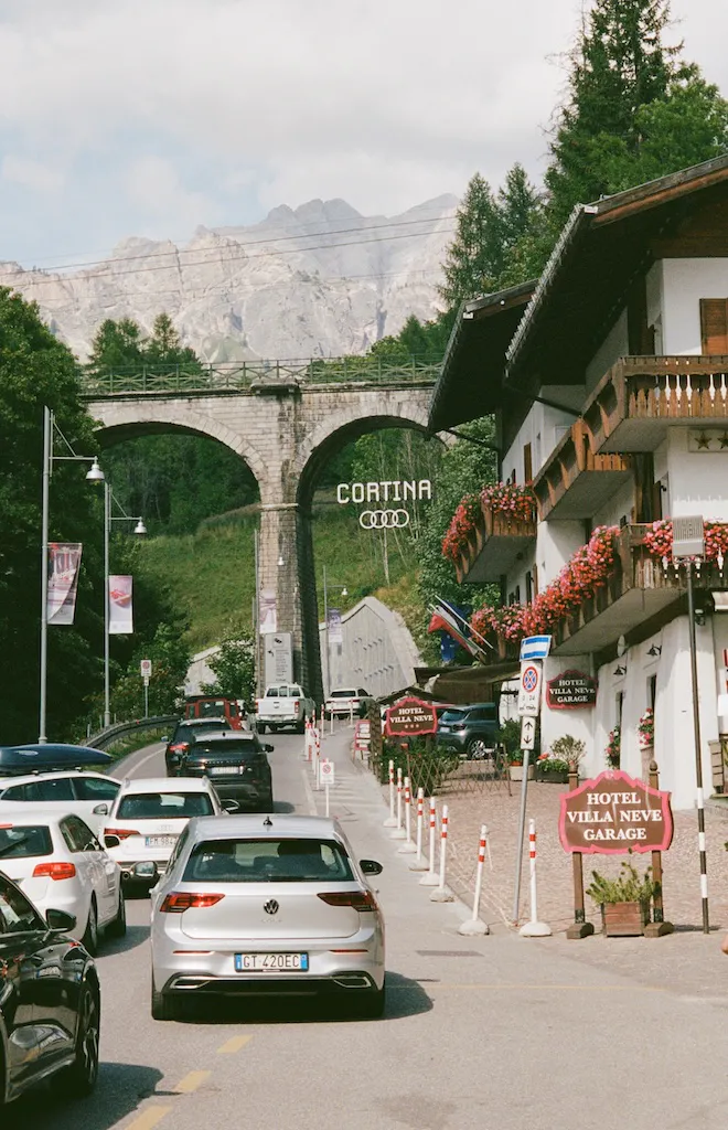 The city of Cortina ahead of a long thru hike