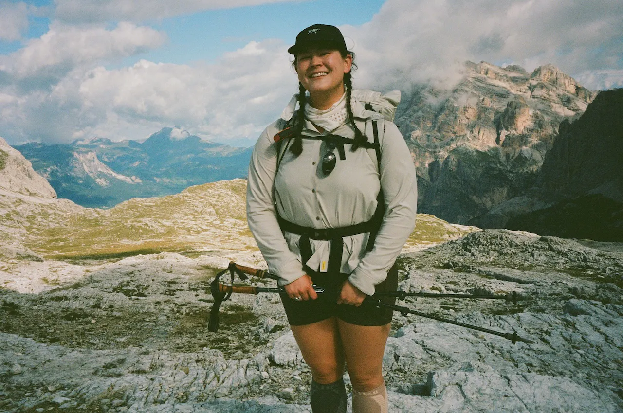 Kylie Yang on trail in Oboz Footwear
