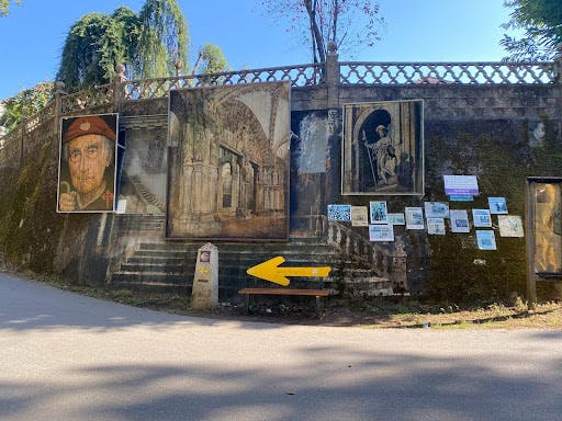 A mural along the Camino de Santiago hiking trail. 
