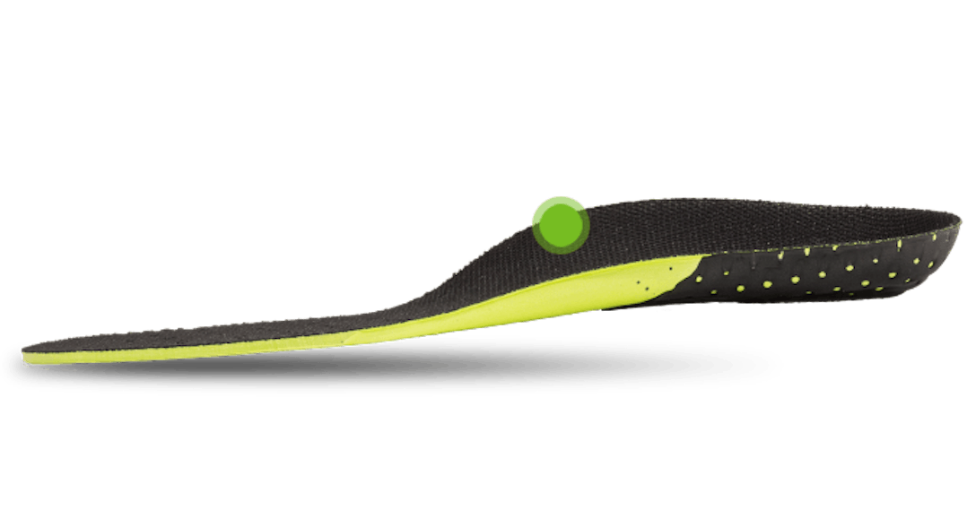 Side view of Oboz O Fit Insole for shoes and boots.
