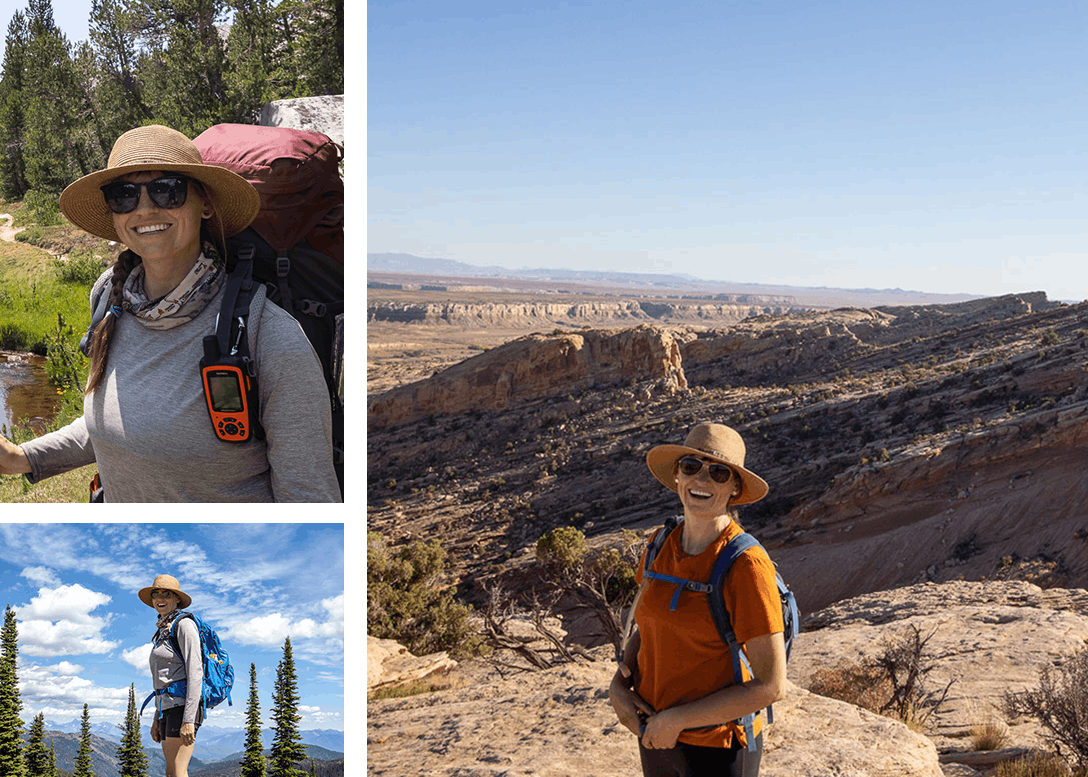 Kristen Bor hiking in Oboz boots