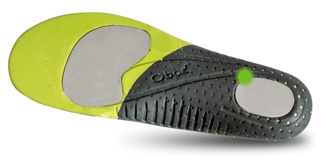 Bottom view of Oboz O Fit Insole for shoes and boots.