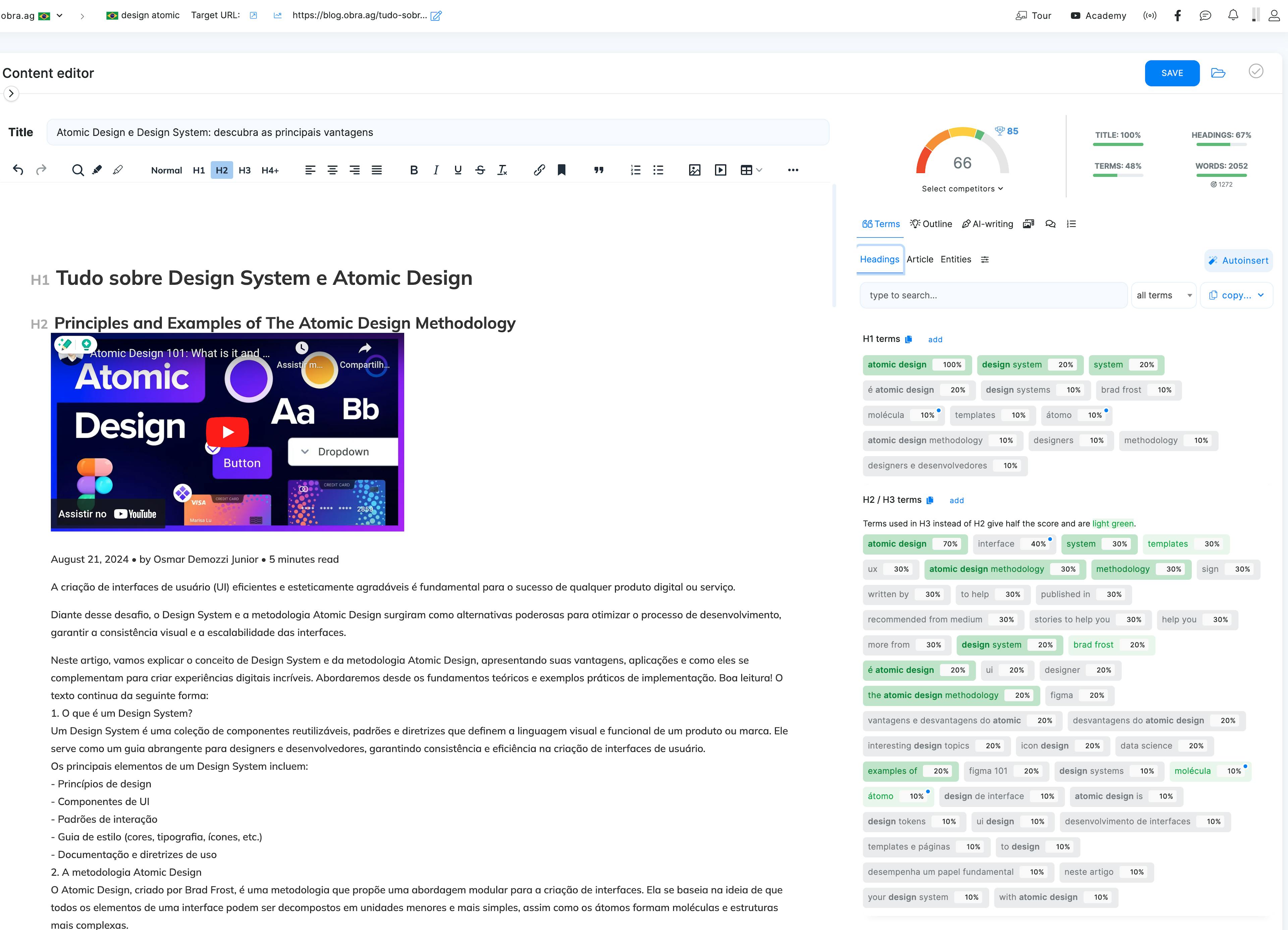 Sistema da Obra para otimizar contéudo 