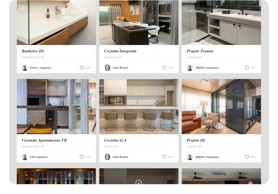 design system do sistema e visualização dos projetos cadastrados