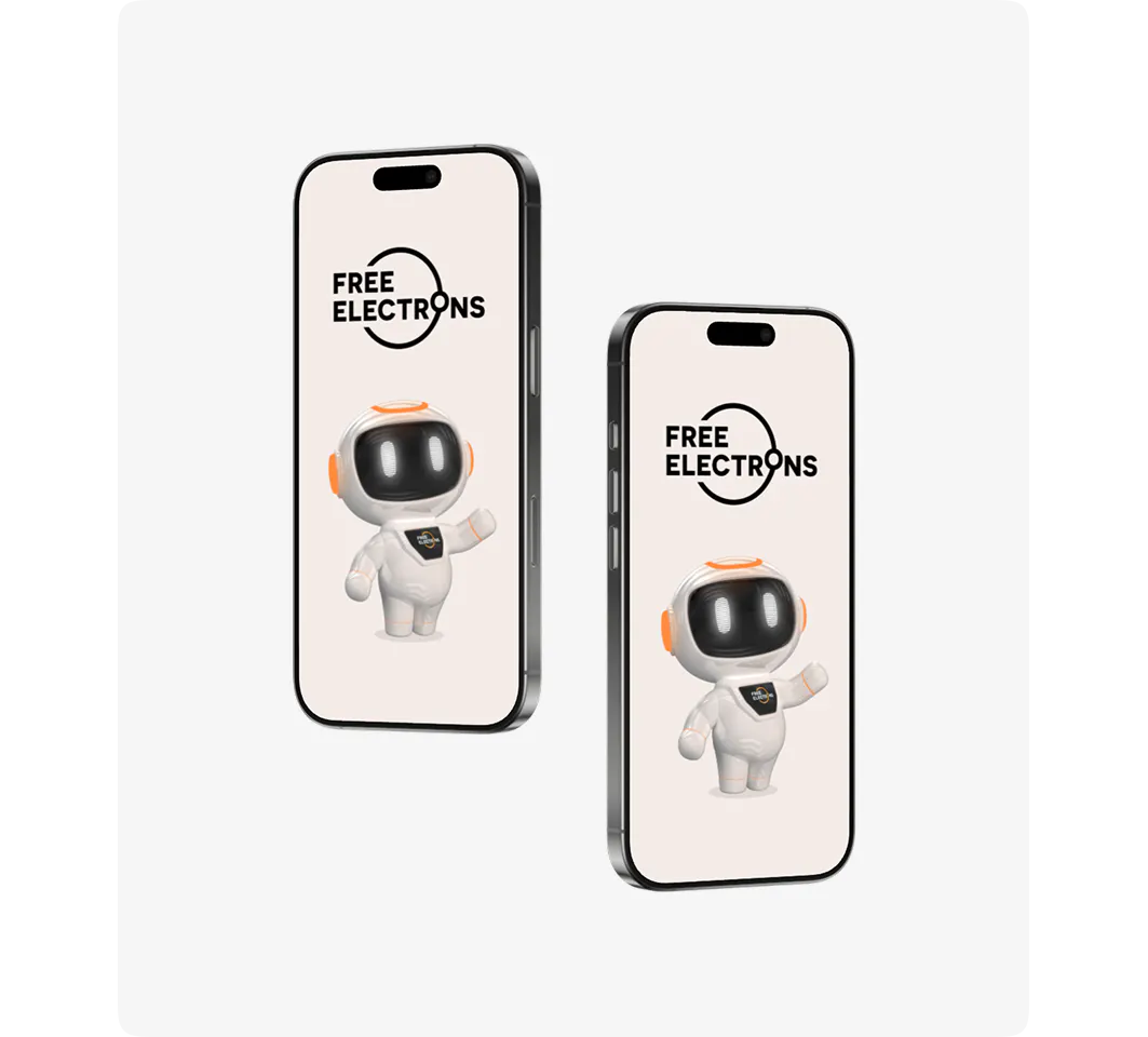 Mascote Ellie desenvolvido para a Free Eletrons