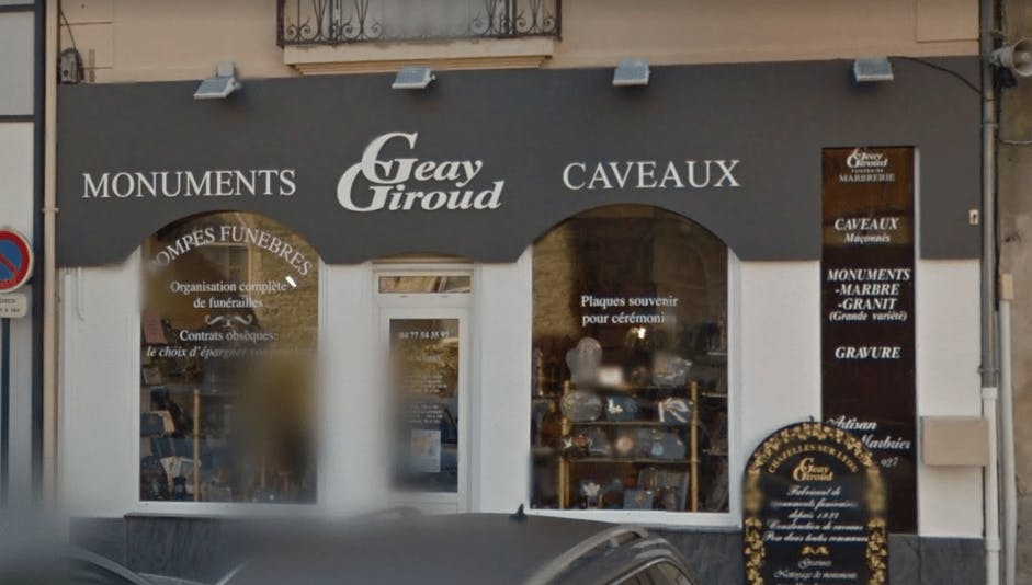 Photographie de la Pompes funèbres Marbrerie Geay Giroud de Chazelles-sur-Lyon