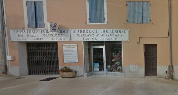 Photographie de la Pompes Funèbres Bollenoises Valverde ville de Bollène