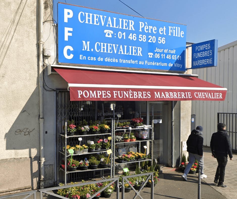 Photographie de la Pompes Funèbres Marbrerie Chevalier Père et Fille d'Ivry-sur-Seine