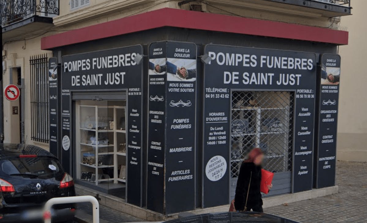Photographie de la Pompes Funèbres Saint Just de Marseille