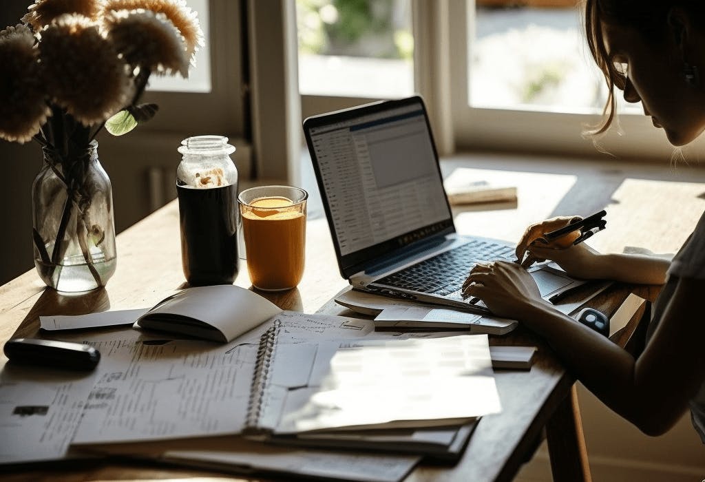 une femme devant son ordinateur