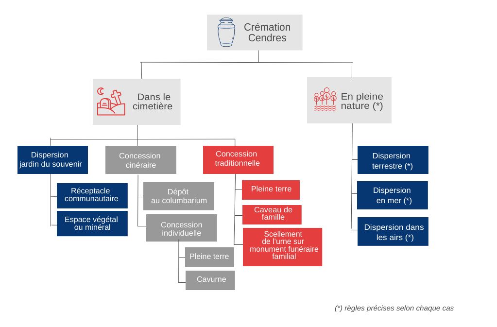 destination des cendres après crémation 