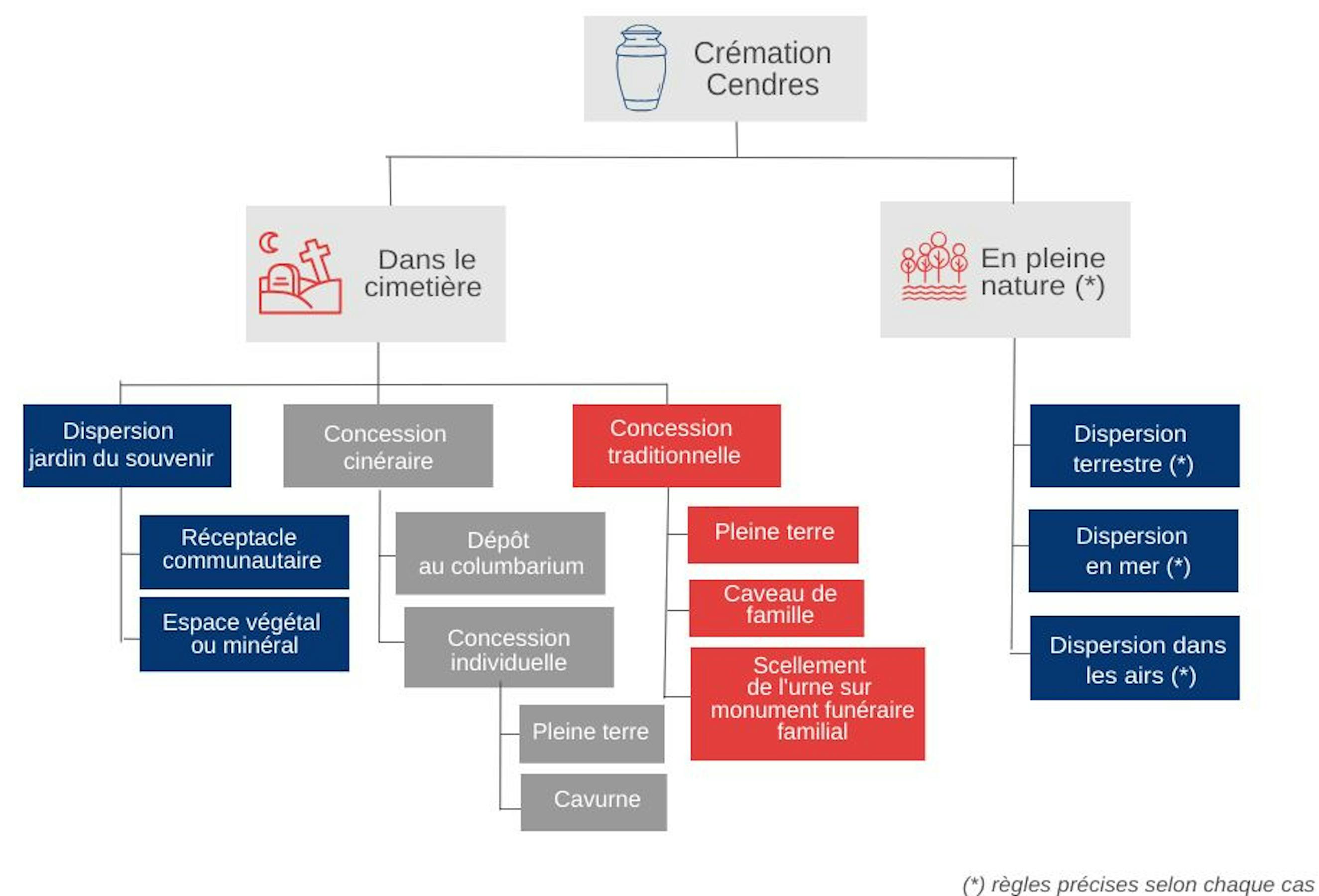 destination des cendres après crémation