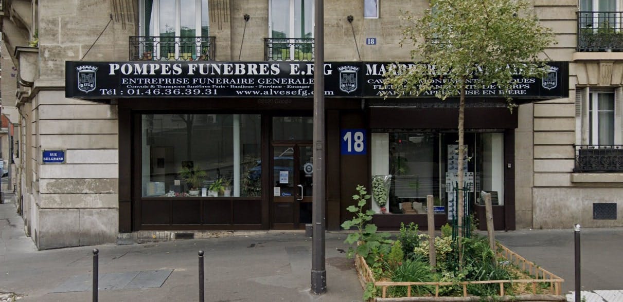Photographies des Pompes Funèbres Marbrerie Alves E.F.G à Paris