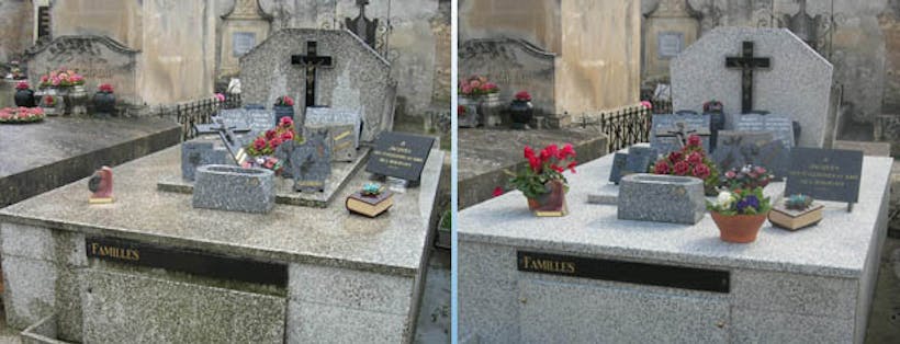 tombe avant et apres entretien