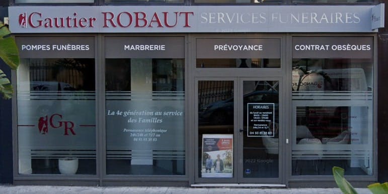 Photographie de la Pompes funèbres services funéraires Gautier Robaut  de la ville de Nice