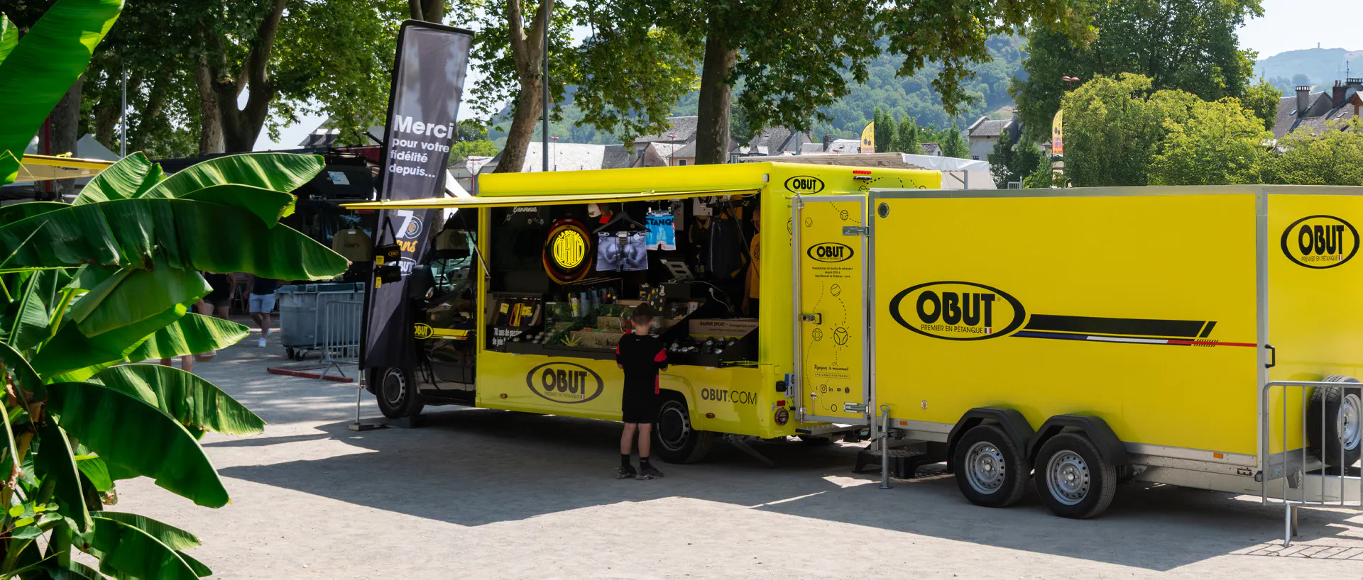 Der mobile Obut-Shop auf einem Pétanque-Event