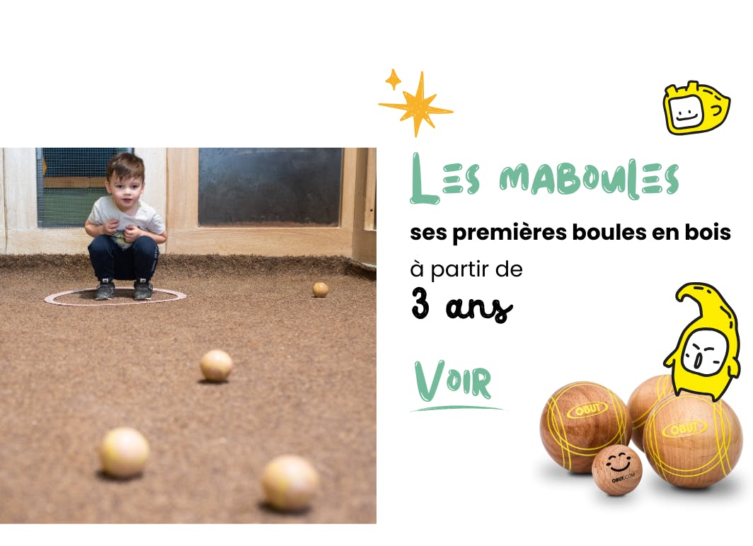 Un jeu de boules de pétanque en bois Maboules OBUT
