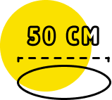 C'est vous ? vous choisissez le point de départ : tracez ou posez au sol un cercle de 50 cm de diamètre.