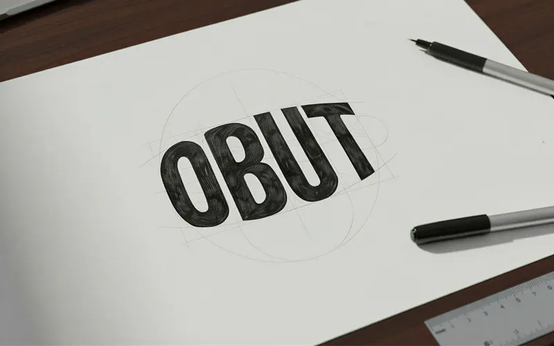 Esquisse du logo OBUT Soleil sur une feuille