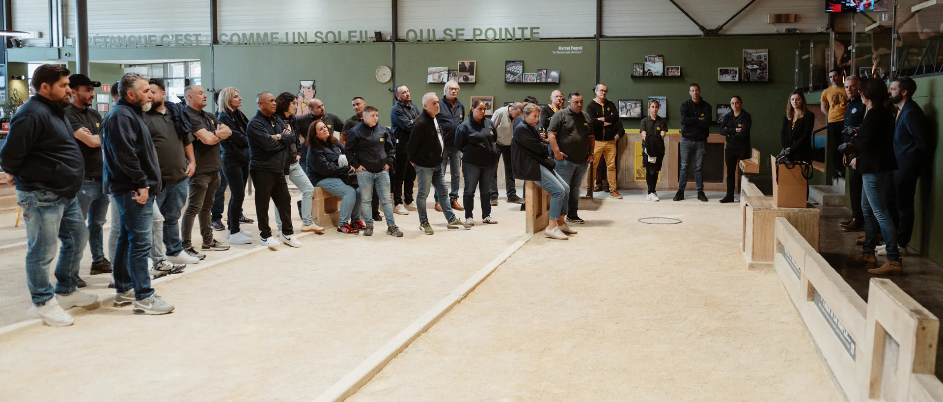 Joueurs de la Team Obut en immersion au Carré Pétanque Obut lors de la journée Team