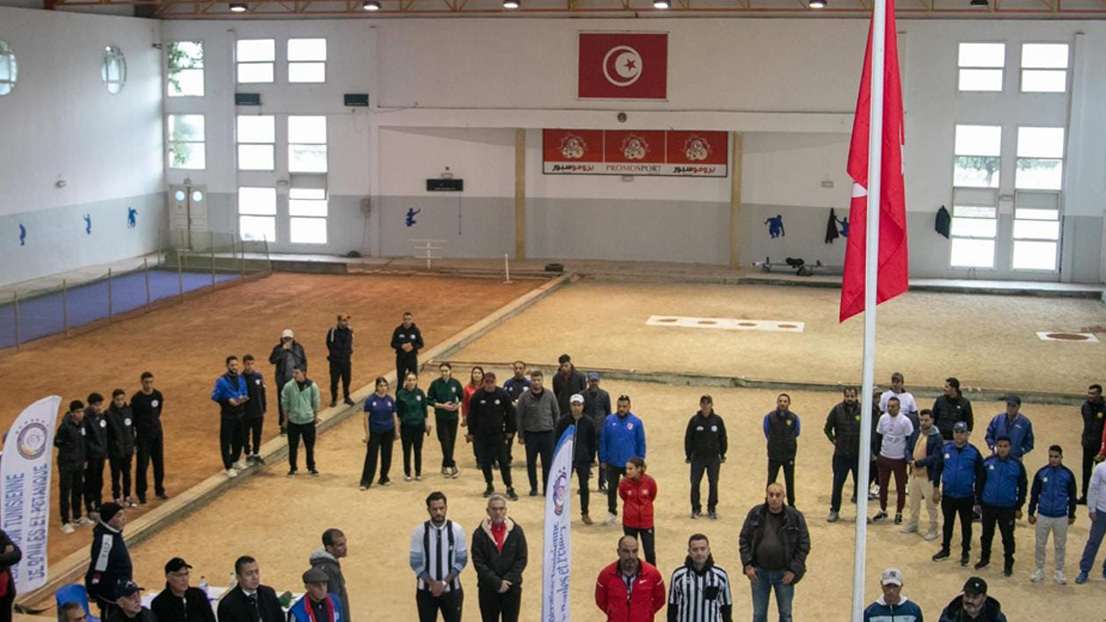Pétanque players at the Tunisian Pétanque Federation’s boulodrome