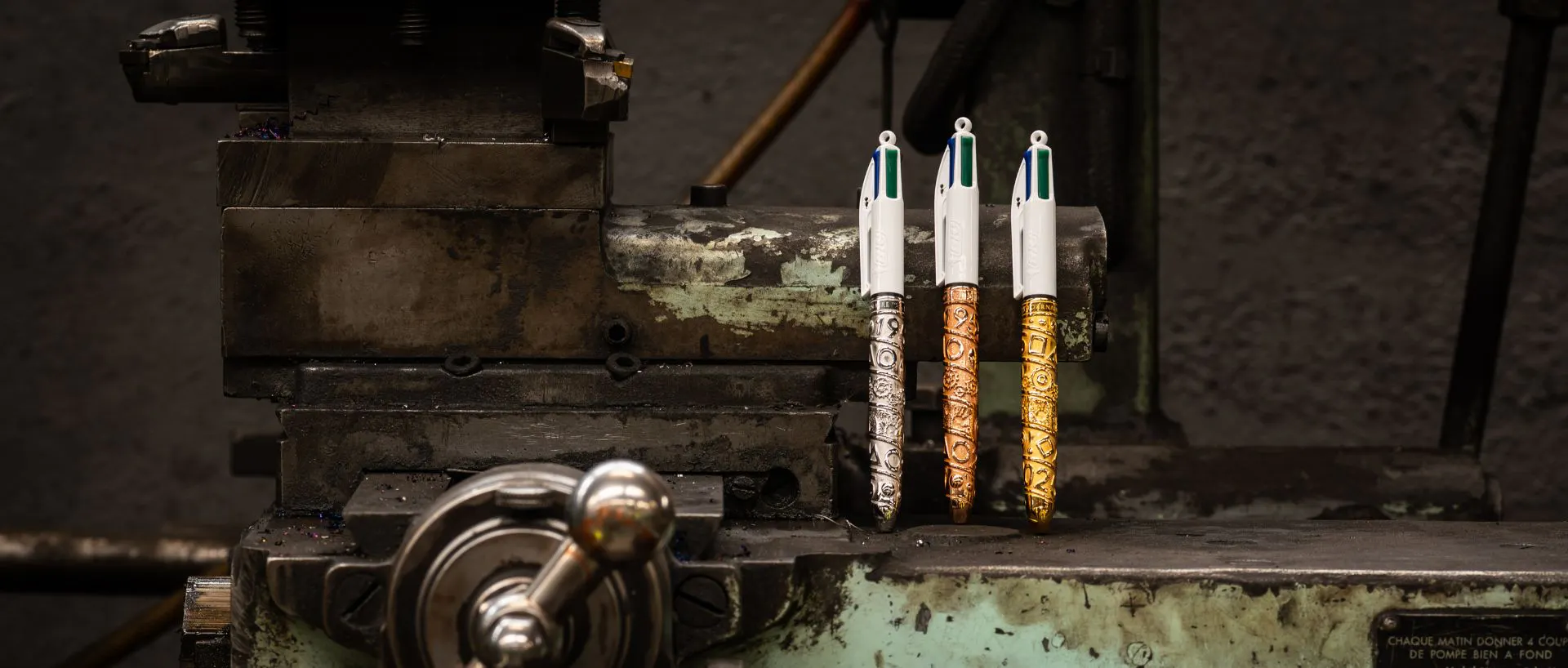 Collection of 3 BIC® Tournaire Obut pens – pétanque boule manufacture
