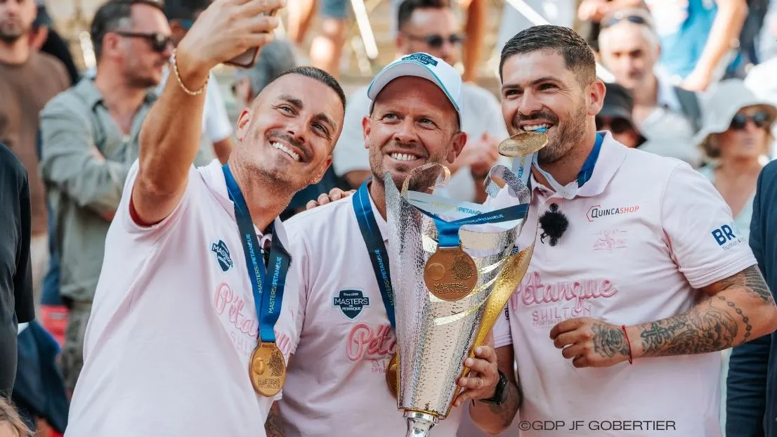 Christophe Sarrio, Ludovic Montoro et Mickael Bonetto, vainqueurs d'une étape des Masters de Pétanque