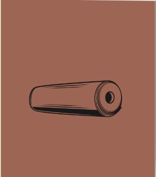 icon d'un rouleur de revêtement mural noir sur fond marron pour oc concept 82 Peinture, décoratrice d'intérieur et matériaux