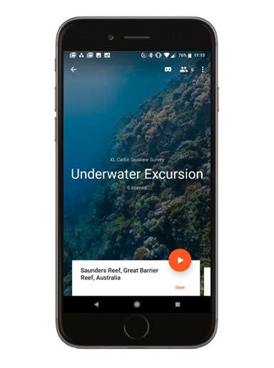 Underwater Excursion phone screen mockup